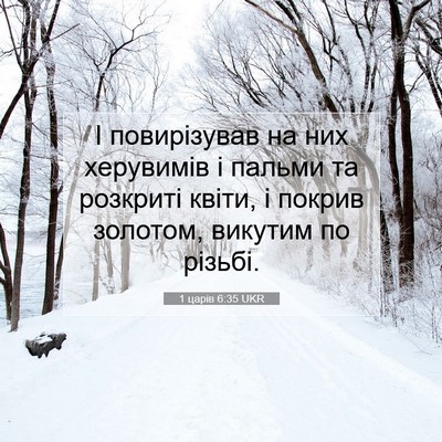 Picture 07 - 1 царів 6:35 UKR - І повирізував на них - Bible Verse Picture