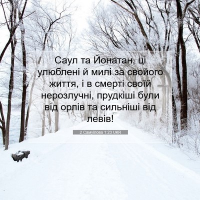 Picture 07 - 2 Самуїлова 1:23 UKR - Саул та Йонатан, ці - Bible Verse Picture
