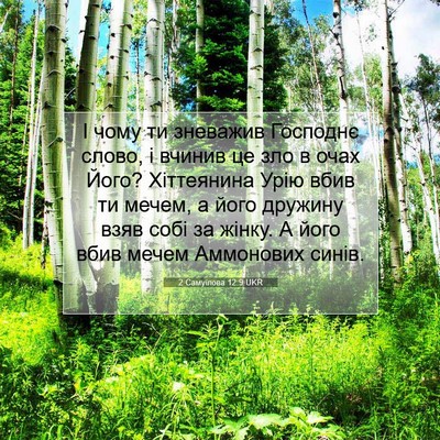 Picture 07 - 2 Самуїлова 12:9 UKR - І чому ти зневажив - Bible Verse Picture