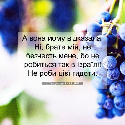 Picture 07 - 2 Самуїлова 13:12 UKR - А вона йому відказала: Ні, - Bible Verse Picture
