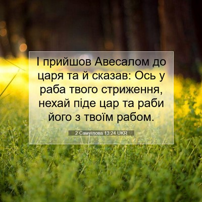 Picture 07 - 2 Самуїлова 13:24 UKR - І прийшов Авесалом до царя - Bible Verse Picture