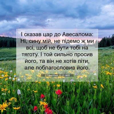 Picture 07 - 2 Самуїлова 13:25 UKR - І сказав цар до Авесалома: - Bible Verse Picture