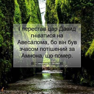 Picture 07 - 2 Самуїлова 13:39 UKR - І перестав цар Давид - Bible Verse Picture