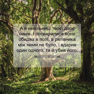 Picture 07 - 2 Самуїлова 14:6 UKR - А в невільниці твоєї двоє - Bible Verse Picture