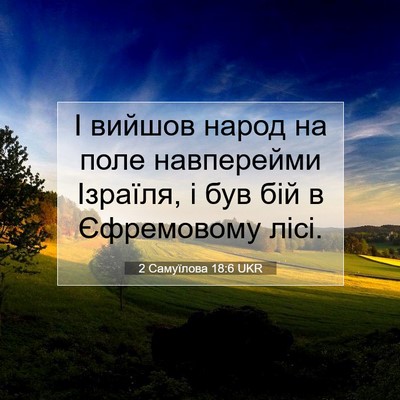 Picture 07 - 2 Самуїлова 18:6 UKR - І вийшов народ на поле - Bible Verse Picture
