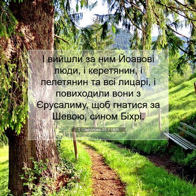 Picture 07 - 2 Самуїлова 20:7 UKR - І вийшли за ним Йоавові - Bible Verse Picture