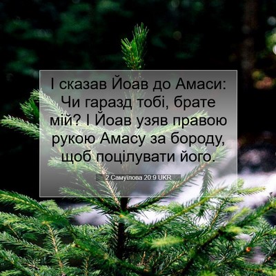 Picture 07 - 2 Самуїлова 20:9 UKR - І сказав Йоав до Амаси: Чи - Bible Verse Picture