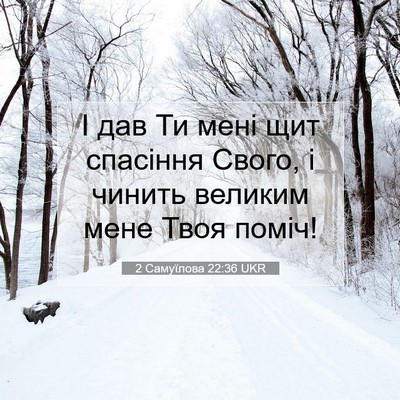 Picture 07 - 2 Самуїлова 22:36 UKR - І дав Ти мені щит спасіння - Bible Verse Picture