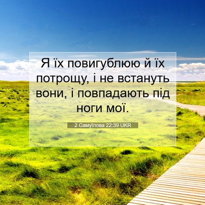 Picture 07 - 2 Самуїлова 22:39 UKR - Я їх повигублюю й їх - Bible Verse Picture