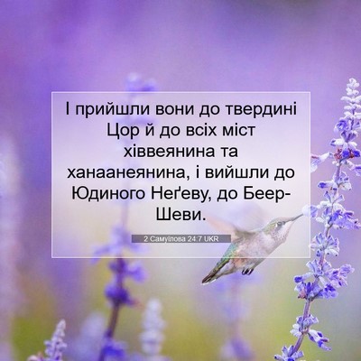Picture 07 - 2 Самуїлова 24:7 UKR - І прийшли вони до твердині - Bible Verse Picture