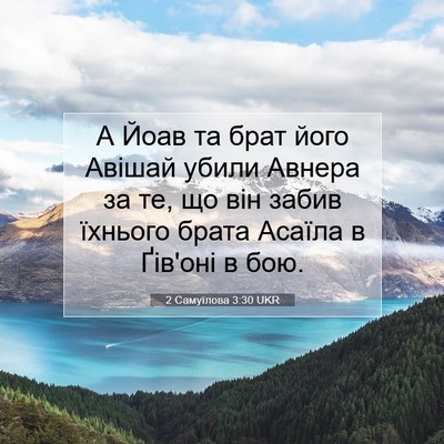 Picture 07 - 2 Самуїлова 3:30 UKR - А Йоав та брат його Авішай - Bible Verse Picture