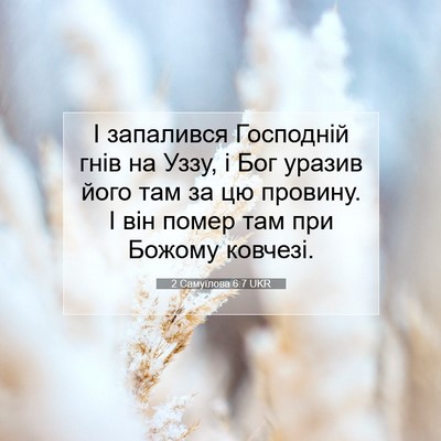 Picture 07 - 2 Самуїлова 6:7 UKR - І запалився Господній гнів - Bible Verse Picture