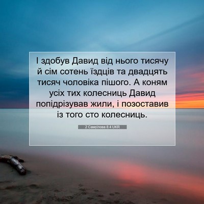 Picture 07 - 2 Самуїлова 8:4 UKR - І здобув Давид від нього - Bible Verse Picture