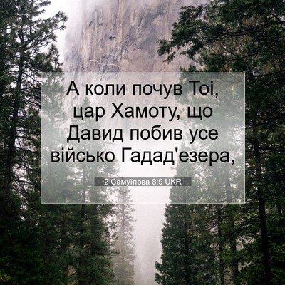 Picture 07 - 2 Самуїлова 8:9 UKR - А коли почув Тоі, цар - Bible Verse Picture