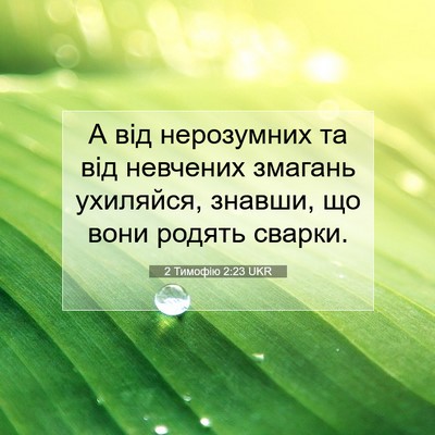 Picture 07 - 2 Тимофію 2:23 UKR - А від нерозумних та від - Bible Verse Picture