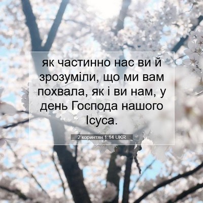 Picture 07 - 2 коринтян 1:14 UKR - як частинно нас ви й - Bible Verse Picture