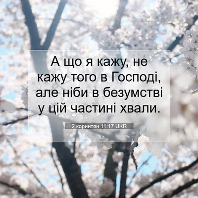 Picture 07 - 2 коринтян 11:17 UKR - А що я кажу, не кажу того в - Bible Verse Picture