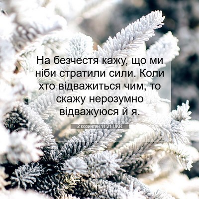 Picture 07 - 2 коринтян 11:21 UKR - На безчестя кажу, що ми - Bible Verse Picture