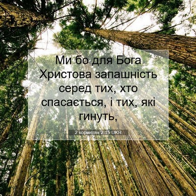 Picture 07 - 2 коринтян 2:15 UKR - Ми бо для Бога Христова - Bible Verse Picture
