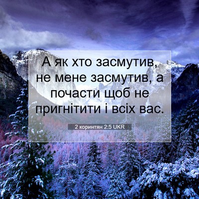 Picture 07 - 2 коринтян 2:5 UKR - А як хто засмутив, не мене - Bible Verse Picture