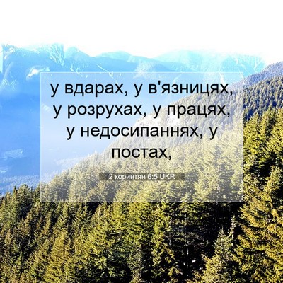 Picture 07 - 2 коринтян 6:5 UKR - у вдарах, у в'язницях, у - Bible Verse Picture
