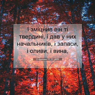 Picture 07 - 2 хроніки 11:11 UKR - І зміцнив він ті твердині, - Bible Verse Picture