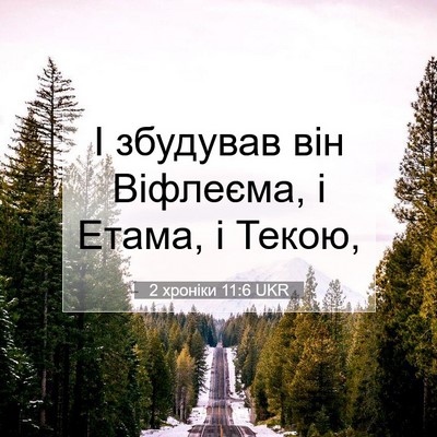Picture 07 - 2 хроніки 11:6 UKR - І збудував він Віфлеєма, і - Bible Verse Picture