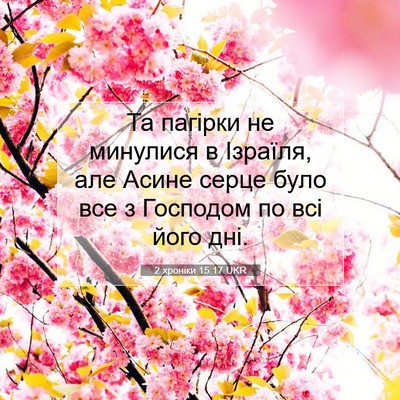 Picture 07 - 2 хроніки 15:17 UKR - Та пагірки не минулися в - Bible Verse Picture