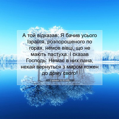Picture 07 - 2 хроніки 18:16 UKR - А той відказав: Я бачив - Bible Verse Picture