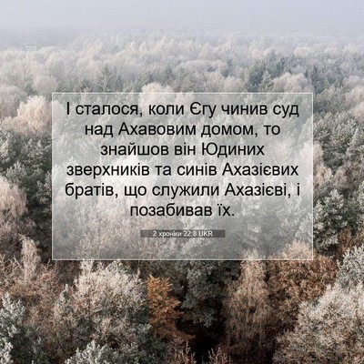 Picture 07 - 2 хроніки 22:8 UKR - І сталося, коли Єгу чинив - Bible Verse Picture