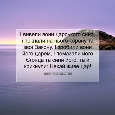 Picture 07 - 2 хроніки 23:11 UKR - І вивели вони царського - Bible Verse Picture