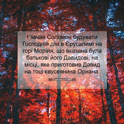 Picture 07 - 2 хроніки 3:1 UKR - І зачав Соломон будувати - Bible Verse Picture