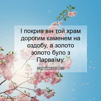Picture 07 - 2 хроніки 3:6 UKR - І покрив він той храм - Bible Verse Picture