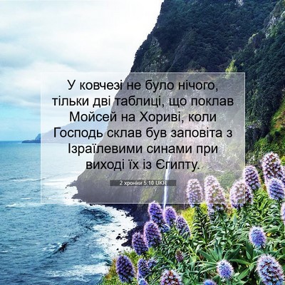Picture 07 - 2 хроніки 5:10 UKR - У ковчезі не було нічого, - Bible Verse Picture