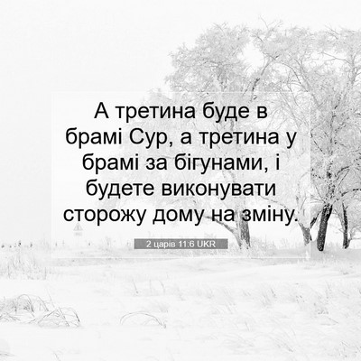 Picture 07 - 2 царів 11:6 UKR - А третина буде в брамі Сур, - Bible Verse Picture