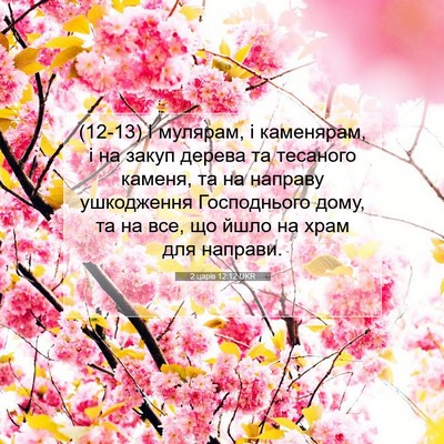 Picture 07 - 2 царів 12:12 UKR - (12-13) І мулярам, і каменярам, - Bible Verse Picture