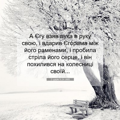 Picture 07 - 2 царів 9:24 UKR - А Єгу взяв лука в руку свою, - Bible Verse Picture
