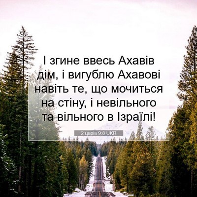 Picture 07 - 2 царів 9:8 UKR - І згине ввесь Ахавів дім, і - Bible Verse Picture