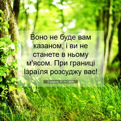 Picture 07 - Єзекіїль 11:11 UKR - Воно не буде вам казаном, і - Bible Verse Picture