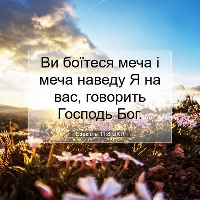 Picture 07 - Єзекіїль 11:8 UKR - Ви боїтеся меча і меча - Bible Verse Picture