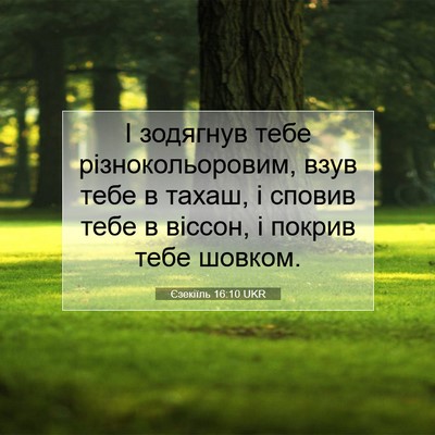 Picture 07 - Єзекіїль 16:10 UKR - І зодягнув тебе - Bible Verse Picture