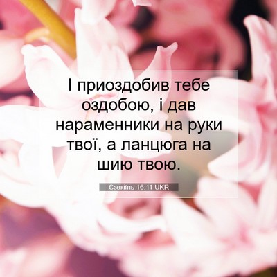 Picture 07 - Єзекіїль 16:11 UKR - І приоздобив тебе оздобою, - Bible Verse Picture