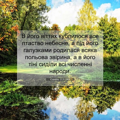 Picture 07 - Єзекіїль 31:6 UKR - В його віттях кублилося - Bible Verse Picture