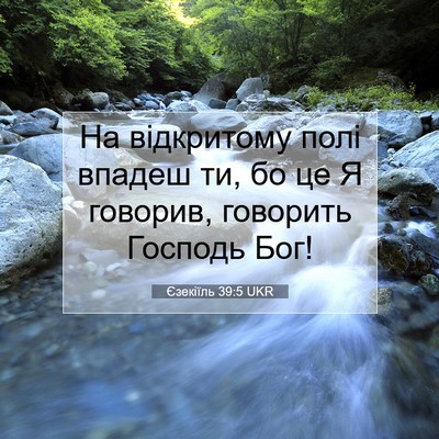 Picture 07 - Єзекіїль 39:5 UKR - На відкритому полі впадеш - Bible Verse Picture