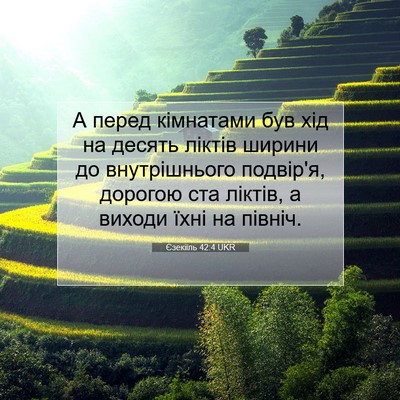 Picture 07 - Єзекіїль 42:4 UKR - А перед кімнатами був хід - Bible Verse Picture