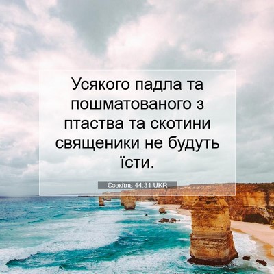 Picture 07 - Єзекіїль 44:31 UKR - Усякого падла та - Bible Verse Picture