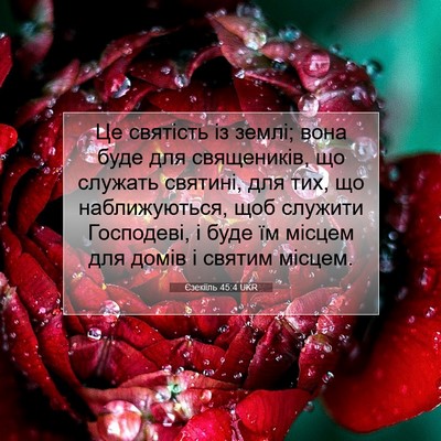 Picture 07 - Єзекіїль 45:4 UKR - Це святість із землі; вона - Bible Verse Picture