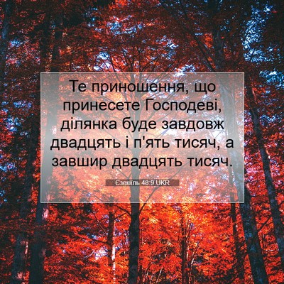 Picture 07 - Єзекіїль 48:9 UKR - Те приношення, що - Bible Verse Picture