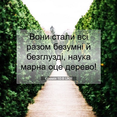 Picture 07 - Єремія 10:8 UKR - Вони стали всі разом - Bible Verse Picture
