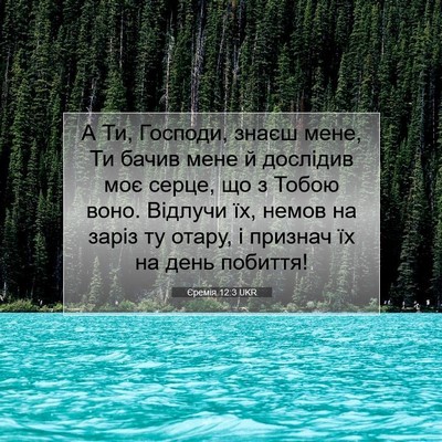 Picture 07 - Єремія 12:3 UKR - А Ти, Господи, знаєш мене, - Bible Verse Picture